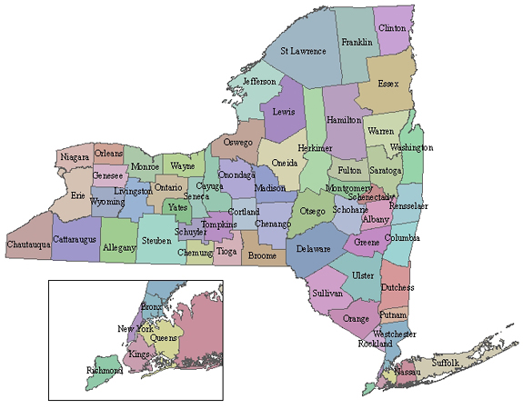 Map Of New York State Counties - World Map